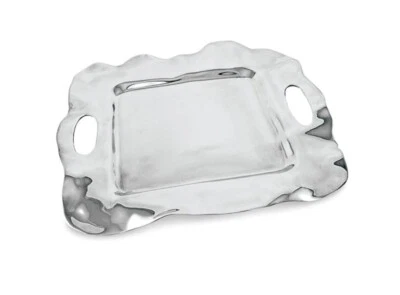Beatriz Ball Vento Rebecca Square Aluminum Handled Tray • Label/Bag 11.75" *Rare - Image 1 of 4
