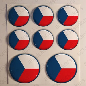 Pegatinas Republica Checa Escarapela 3D Relieve Pegatina Redondas Bandera Diana - Picture 1 of 1