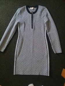 MICHAEL KORS Size L UK 12 -14 Logo MK Dress Black & White - Picture 1 of 5