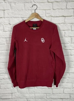 Новый Air Jordan Nike Therma OU Sooners флис экипажа длинным рукавом рубашка размер маленький  - Изображение 1 из 4
