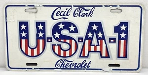 Vintage USA-1 Dealership Chevrolet Booster License Plate Chevy Leesburg USA1 USA - Picture 1 of 8
