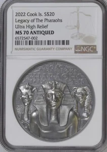 Legacy of the Pharaohs 2022 Cook Islands $20 3oz Silver Coin NGC 70 - Picture 1 of 8