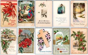 LOTE/10 POSTALES ANTIGUAS NAVIDAD VINTAGE PRINCIPIOS 1900 ESTADO VARÍA #117 - Imagen 1 de 12