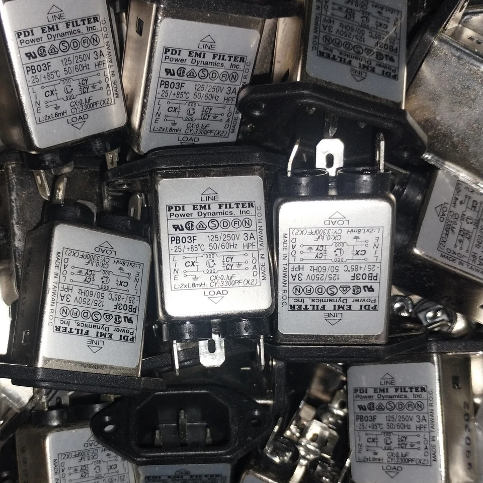 EMI Filter RFI (Qty. of 10) Power Dynamics PDI PB03F - 125/250V - 3 Amp 50/60 Hz - Image 1 of 2