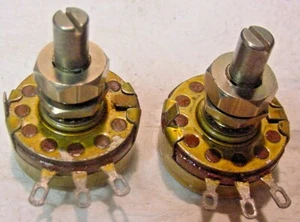 2 NOS A-B 5 K Ohm 6414A Variable Resistor Pot. 1/2" L 1/4" Slot Shaft - Picture 1 of 4