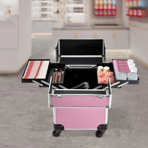 Beauty Nail Salon Hairdresser Trolley Case Professional Cosmetic Organizer Box - Picture 1 of 11