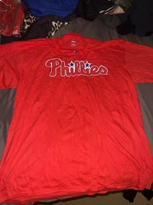 Majestic Philadelphia Phillies Rhys Hoskins T-Shirt Mens XL Red - Picture 1 of 5