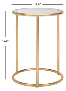 Safavieh Top Gold Leaf Accent Table, Reduced Price 2172725095 FOX2523B - Picture 1 of 5