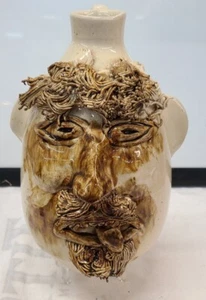 John Garrou Southern Primitive Folk Art Pottery Face Jug 1996 OLD FORT NC *** - Picture 1 of 6