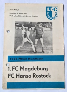 Programme 1.FC Magdeburg FC Hansa Rostock FDGB Cup 1971 GDR Oberliga Football - Picture 1 of 3