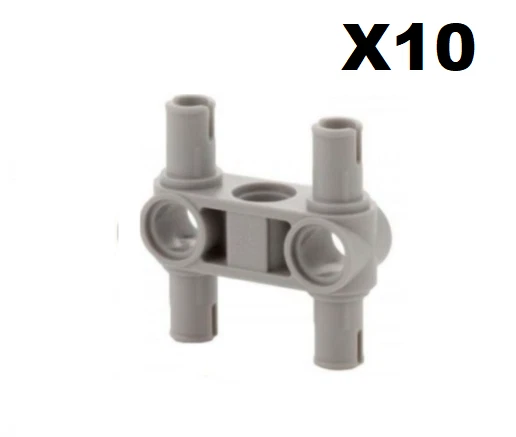 Lego ® Technic Lot 10 Connecteur New Grey Connector 3L with 4 Pins ref 48989 NEW - Photo 1/1