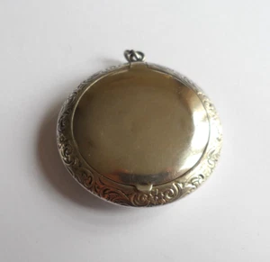 Antique sterling silver chatelaine powder compact with an internal convex mirror - Picture 1 of 6