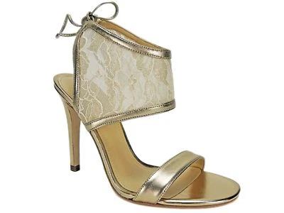 Sandalias de vestir Ivanka Trump para mujer Daza de encaje dorado y cuero talla 7 M Foto 1 de 4