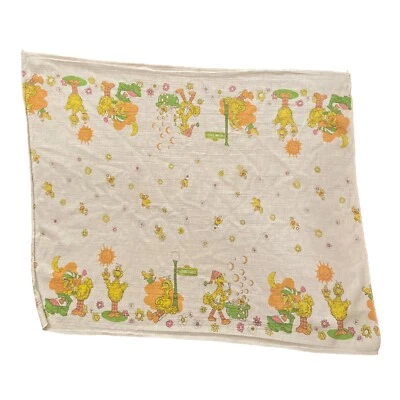 Manta de cuna de recepción de bebé niño pequeño vintage Sesame Street Big Bird 31x26 pulgadas Foto 1 de 4
