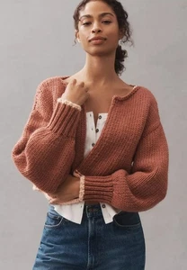 Anthropologie Pilcro Grobstrick Cardigan Pullover Gr. S in Mauve - Bild 1 von 4
