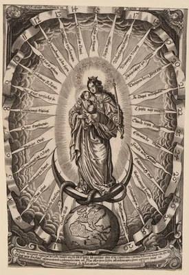 G. STICH (1650-1700), Madonna im Strahlenkranz, Kupferstich Barock Religiös - Bild 1 von 4