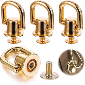 Kit conversione tracolla 4 pz anelli a D per borsa borchia vite rivetti testa a sfera ma - Foto 1 di 7