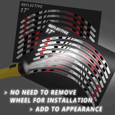 SH24 Red 17 INCH REFLECTIVE RIM STICKER For Kawasaki Ninja H2 H2R 20 21 22 - Image 1 of 4