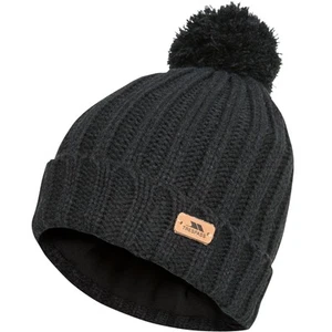 Gorro bobble forrado de vellón Trespass para adultos - negro - Imagen 1 de 3