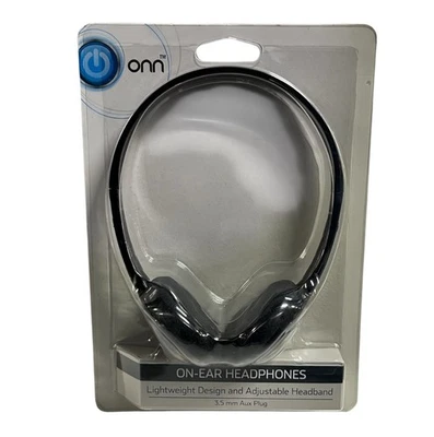 New On-Ear Wired Headphones 3.5mm Aux Plug Lightweight Adjustable Headband - Image 1 of 3
