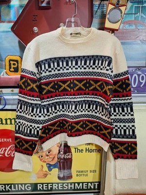 True Vintage Mid-century 100% Wool Puritan Nordic Ski Sweater S Mod MCM  - Image 1 of 4