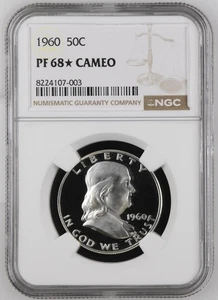 1960 Franklin Half NGC PF68 STAR CAMEO Brilliant White PR68 Cameo STAR - Picture 1 of 2