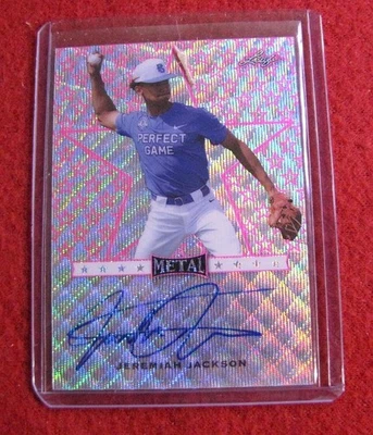 2017 Leaf Perfect Game All American Pink Star Etch Jeremiah Jackson Auto 3/7 - Image 1 of 3