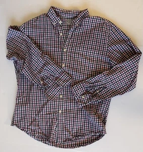 J Crew Button Down Plaid Red Gray Shirt Mens Size L Long Sleeve Casual - Picture 1 of 4