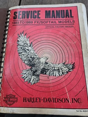 Harley Davidson 1985-1989 FX Softail manual de servicio P/N 99482-89 Foto 1 de 4