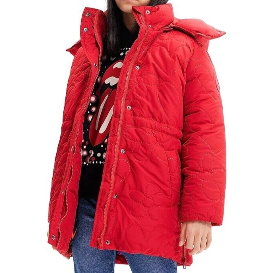 Desigual Girl's Heart Flower Woven Jacket (Size 11/12) Padded Sleeve Coat NEW - Image 1 of 4