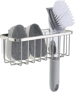 Neverrust Deluxe Kitchen & Bathroom Sink Sponge Holder Organizer with Adhesive M - Picture 1 of 12