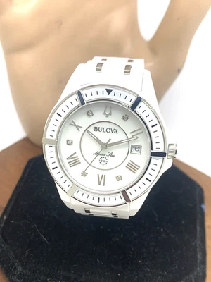 Bulova Women's Watch 98P172 Marine Star Quartz Diamond MOP Dial Ceramic 37mm - Image 1 of 4