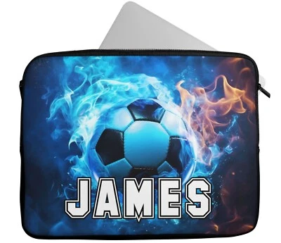 Personalised Any Name Football Design Laptop Case Sleeve Tablet Bag 447 - Image 1 of 4