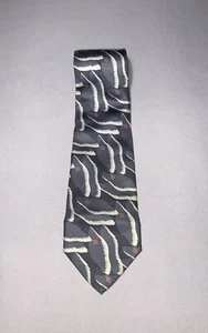 Corbata de diseño para hombre Giorgio Armani L 55 in W 3,5 in. Corbata de seda gris beige roja - Imagen 1 de 3