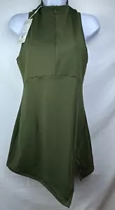 Halara Mini Dress Medium Army Green Half Zip Exercise Golf Tennis Athletic NWT - Picture 1 of 13