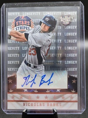 Nicholas Banks 2015 Panini USA Baseball Stars Stripes Longevity Auto #77 /299 - Image 1 of 2