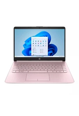 New HP Stream 14" HD Laptop Intel N4120 64GB eMMC 4GB Ram Office Windows 11 Pink - Image 1 of 4
