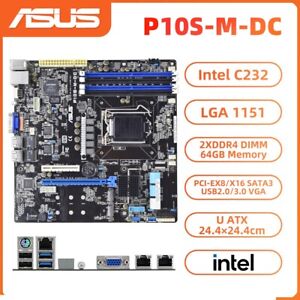 ASUS P10S-M-DC Motherboard M-ATX Intel C232 LGA1151 DDR4 64GB SATA3 VGA PS/2+I/O