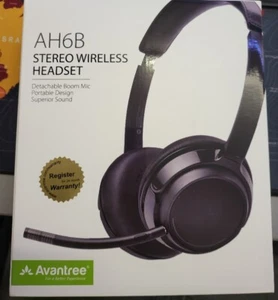 Avantree AH6B Wireless Bluetooth 5.0 Headset with boom Mic, 22+Hr battery. UK - Picture 1 of 9