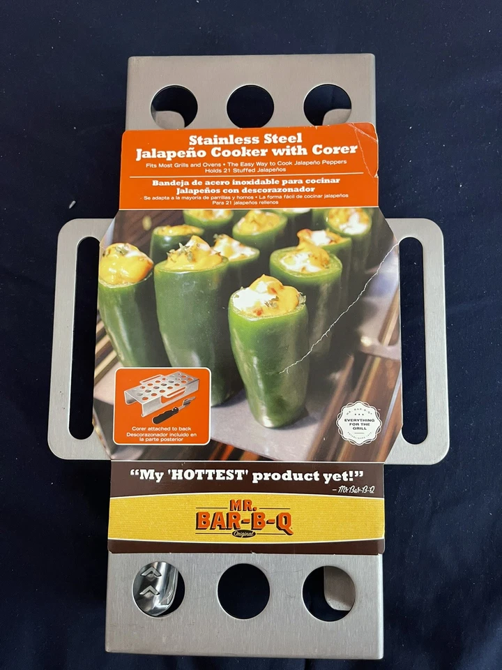 MR. BAR-B-Q Panela Jalapeno com Corer Suporta 21 para Grelha ou Forno - Imagem 1 de 2