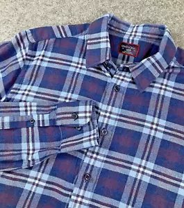 UNTUCKit Barrington Camicia Uomo Blu Plaid Morbida Flanella LS Tg Slim Fit Large - Foto 1 di 5