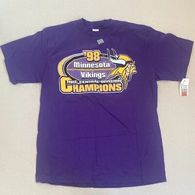 Vintage Minnesota Vikings 1998 NFC Central Division Champions Size Large NOS - Изображение 1 из 4