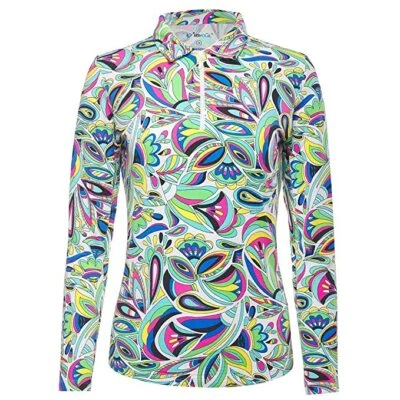 IBKUL Polo Preppy Top Talla XS Cuello Jackie Manga Larga Golf Tenis Pickleball Foto 1 de 4