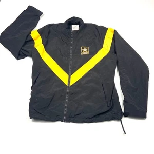 US Army Jacket Unisex Medium Black Yellow Full Zip Physical Fitness Uniform AFPU - Picture 1 of 7