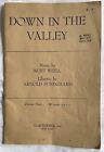 DOWN IN THE VALLEY, C. SCHIRMER SHEET MUSIC, KURT WEILL, 1948, VGC
