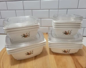 Vintage Hefty Floral Harvest Leftover Food Containers Plastic w/ Lids -28 pc set - Picture 1 of 6