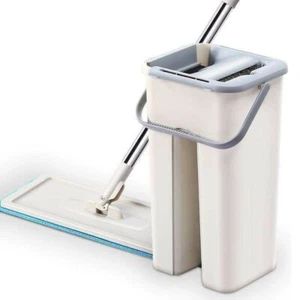 Flat Flooring Mop Bucket Free Hand Washing Cleaning Microfiber Mop Save water - Picture 1 of 6