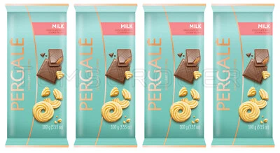 4 PERGALE Milk Chocolate Bars With Cookie Filling European Sweets Treats 100g - Image 1 of 4