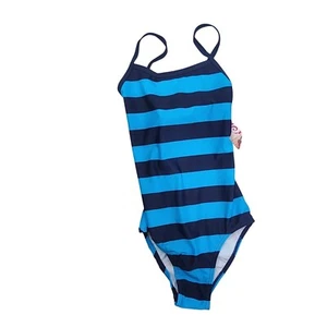 NEW Kanu Surf Girls' One Piece Swimsuits Navy/Aqua Layla One-Piece Size 12 NWT - Picture 1 of 8