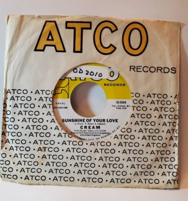 Cream SUNSHINE OF YOUR LOVE / S W L A B R (ROCK N ROLL 45) #6544 PLAYS VG++ - Image 1 of 4